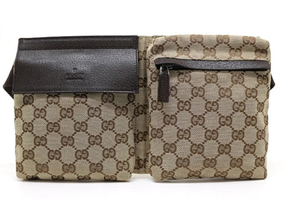 Gucci Bag Waist Crossbody Bum GG Canvas Beige Cream Brown